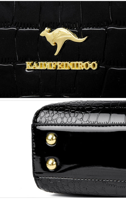 KAIDIFEINIROO Kangaroo Brand Alligator Pu Leather Shoulder Crossbody Bag Clutch Hand Bags for Mother Small Women Handbags New