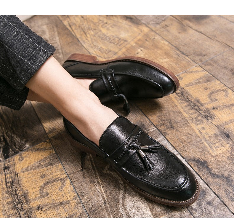Formal Leather Shoes For Men Classic Men's Dress Shoes Tassel Social Leather Brouge Shoes Men Casual Business Leather Loafer Man