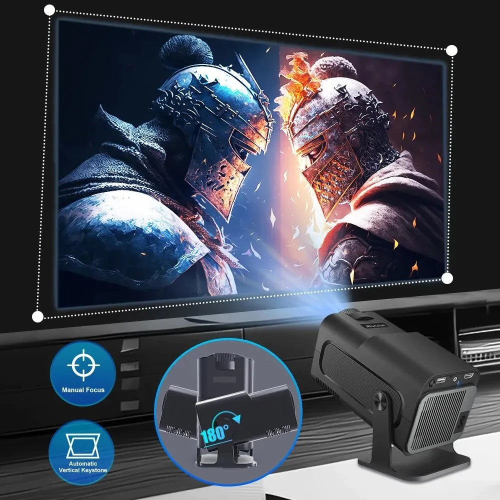 Projetor KaiAqua 4K Android 11 Nativo 1080P 390ANSI HY320 Dual Wifi6 BT5.0 1920*1080P Cinema portátil Projetor HY300 atualizado