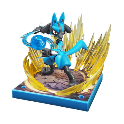 Original Blokees Aventura Pokémon Prólogo Snorlax Cinderace Scyther Lucario Figura de Ação Modelo de Montar Brinquedos Presentes de Aniversário