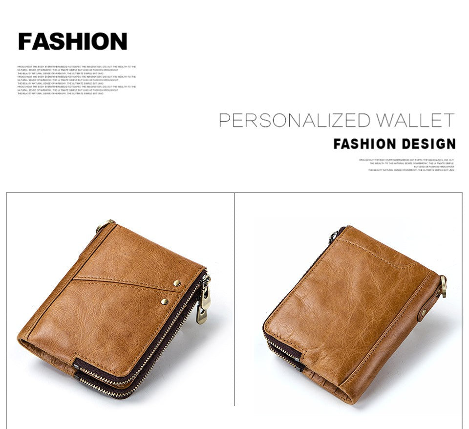 Women's Wallet Fashion Genuine Leather Short Female Purse ID Card Holder Wallets RFID Ladies Clutch With Zipper Coin Purse