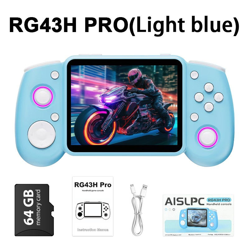 AISLPC RG43H PRO Retro Handheld Game Console 22000+Games Dual System 4.3‘’IPS Screen 2.4G WiFi Online Play Portable Game Player