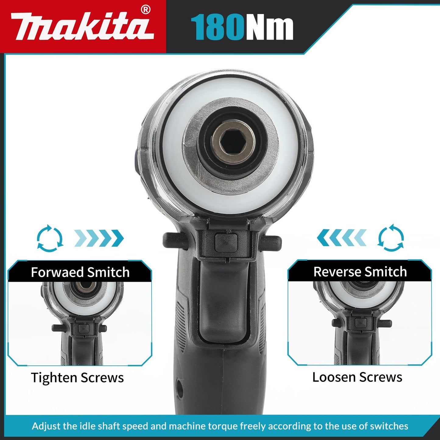 Parafusadeira de Impacto sem Fio Makita DTD173 18V LXT BL Motor sem Escova Furadeira Elétrica Modo Madeira/Parafuso/T 180 N·M Ferramentas Elétricas Recarregáveis