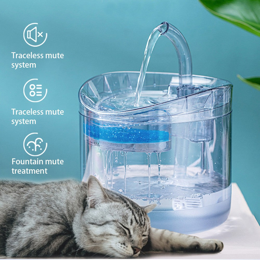 Bebedouro automático para gatos com sensor, torneira e fonte, dispensador de água transparente de plástico de grau alimentício para cães e gatos de estimação com sensor de bebedouro