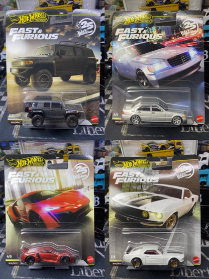 New Fast & Furious 25th Anniversary Diecast Vehicle Model Set 1:64 Scale Classic Cars Incl. Mitsubishi Mercedes Mustang - Toy