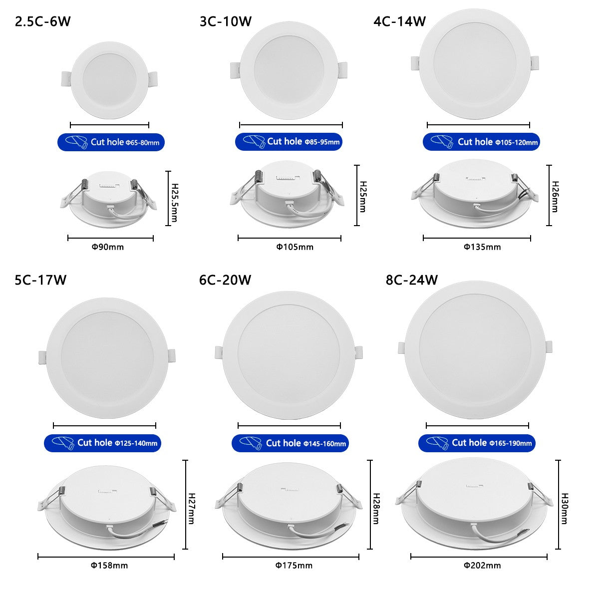 1-10pcs LED Change color 3 CCT 3000K 4000K 6000K LED Ceiling Spotlight embedded light 7W AC 110V 220V Adjust 90° lighting Spot