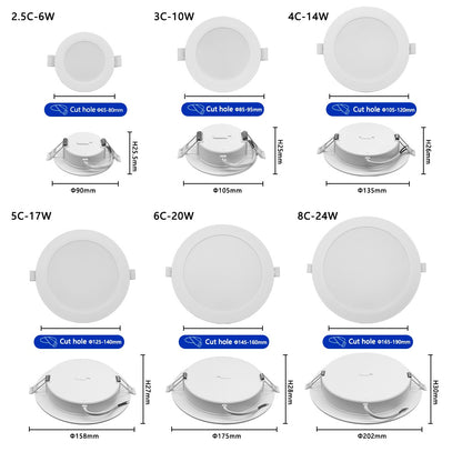 1-10pcs LED Change color 3 CCT 3000K 4000K 6000K LED Ceiling Spotlight embedded light 7W AC 110V 220V Adjust 90° lighting Spot