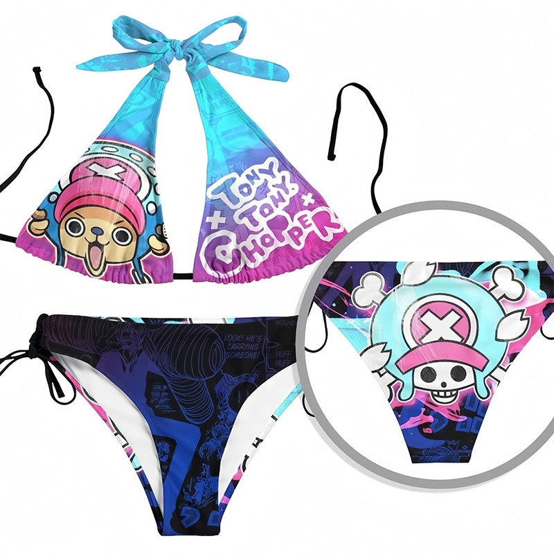 Anime Cartoon Printing Swimsuit Nami Bikini Nami Cosplay Costume Women Sexy Summer Swimwear Outfits Halloween Party Suit