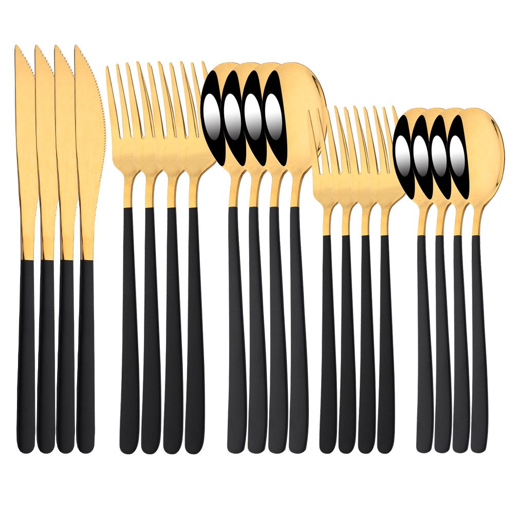 20Pcs Pink Silver Dinnerware Set Knife Dessert Fork Spoon Flatware Cutlery Set 304 Stainless Steel Silverware Tableware Kitchen