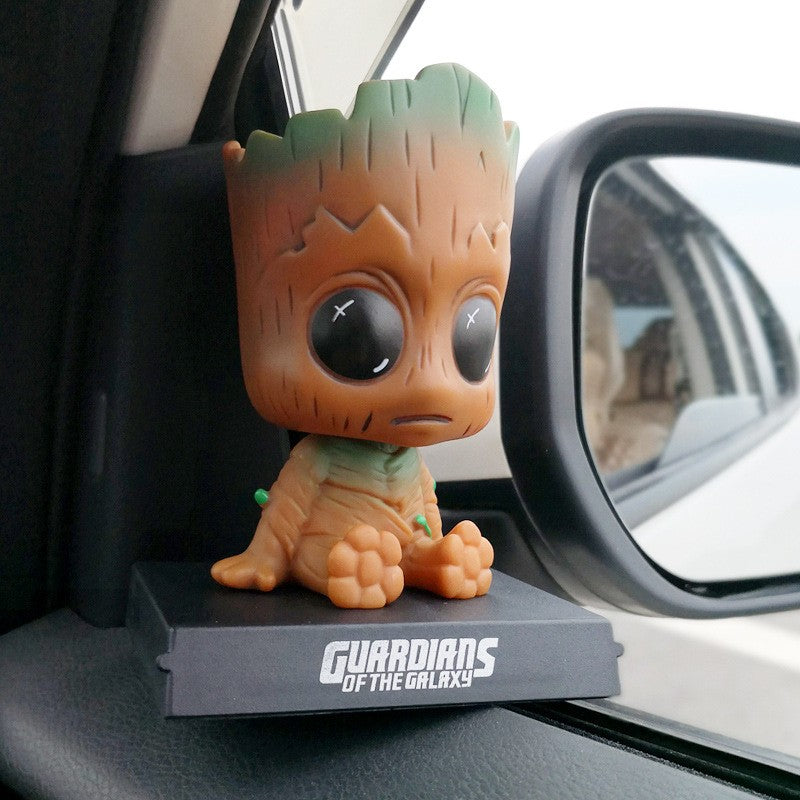 Versão Q do Boneco Batman Toy Figures Desenho Animado Bobble Head Enfeites de Carro Os Vingadores da Marvel Boneco do Capitão América Homem-Aranha