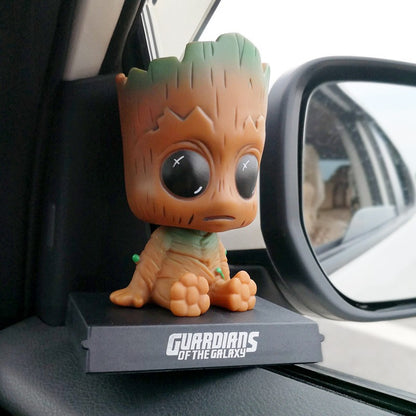 Versão Q do Boneco Batman Toy Figures Desenho Animado Bobble Head Enfeites de Carro Os Vingadores da Marvel Boneco do Capitão América Homem-Aranha