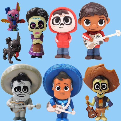 8 pçs/Conjunto Filme Pixars COCO Bonecos de Ação Brinquedos Mini Desenho Animado Fofo Brinquedos de Anime Modelo Crianças Para Diversão Presentes de Aniversário Decoração de Mesa