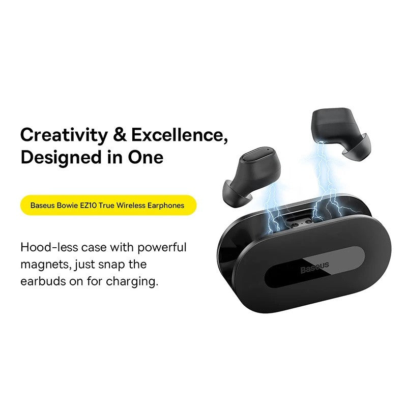 Baseus Bowie EZ10 Earphones Wireless Bluetooth 5.3 0.06' Low Latency TWS Headphone with Dual Microphones Headset HD Call Earbuds