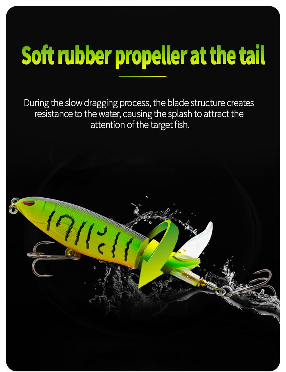 Iscas de Pesca Popper Propeller Topwater 13g Isca Artificial Hard Crankbait Wobblers Cauda Rotativa Acessórios de Pesca