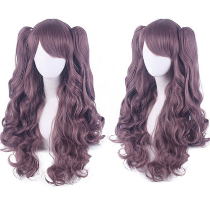 Cosplay Anime Wig Lolita Cute Lolita Double Ponytail Long Curled Hair Fake Hair Synthetic fiber wig