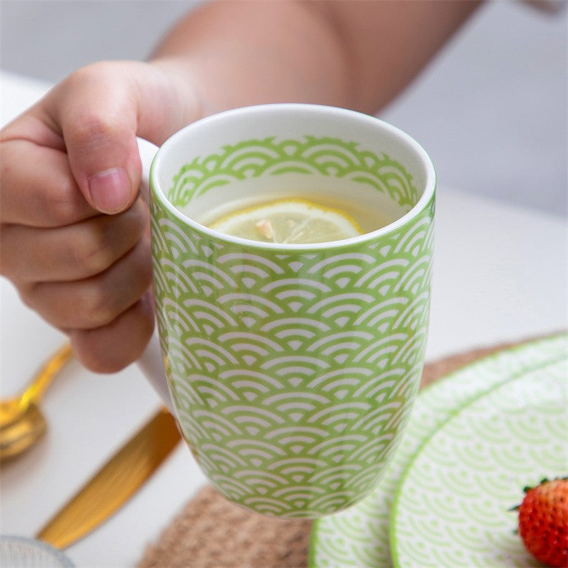 16Pieces Porcelain Multi-Colour Japanese-style Dinnerware Set with 4*Dinner Plate,Dessert Plate,Bowl,Mug Ceramic Tableware Set