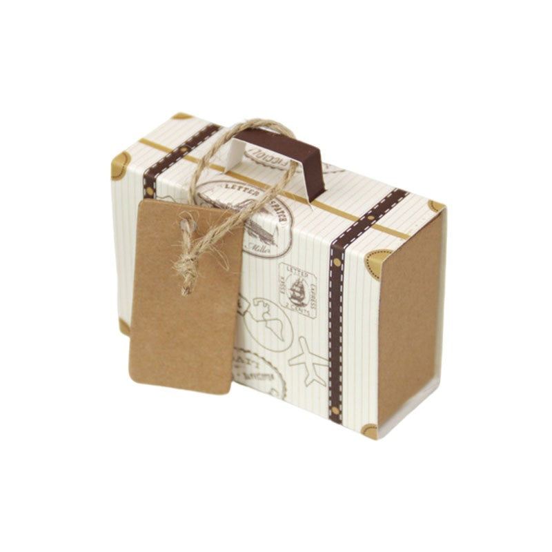 10/20/50pcs Mini Travel Suitcase Candy Box Kraft Paper Chocolate Favor Gift Box Packaging Bag Wedding Birthday Party Decoration
