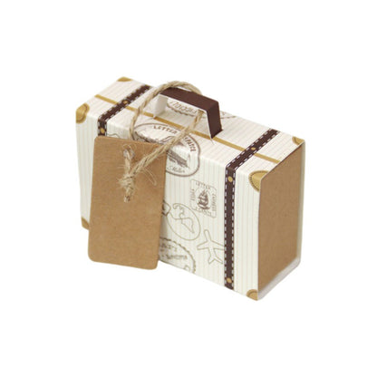 10/20/50pcs Mini Travel Suitcase Candy Box Kraft Paper Chocolate Favor Gift Box Packaging Bag Wedding Birthday Party Decoration