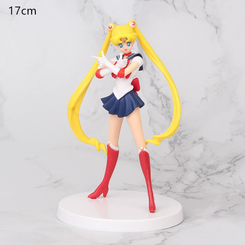 Boneco Sailor Moon Anime Desenho Animado Júpiter Makoto Vênus Minako Tsukino Coelho Boneca Brinquedo Pequena Princesa Decoração de Bolo Enfeites