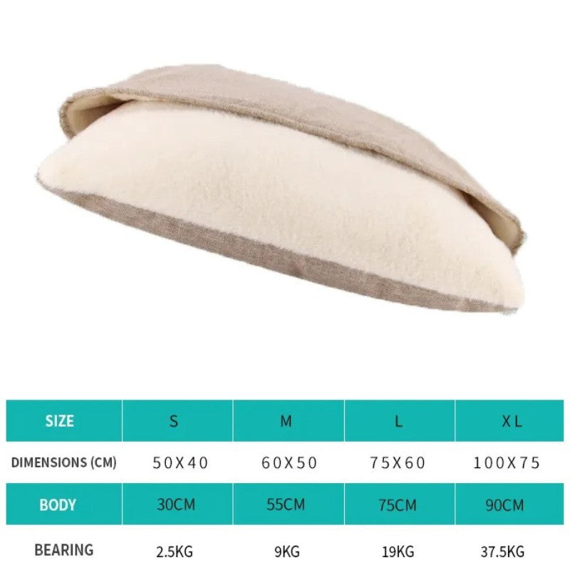 para Saco de Dormir Grande para Animais de Estimação Cama de Cachorro Canil de Inverno Quente Removível Lavável Resistente a Mordidas Almofada de Sofá para Filhotes Tapete de Gato de Pelúcia