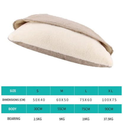 para Saco de Dormir Grande para Animais de Estimação Cama de Cachorro Canil de Inverno Quente Removível Lavável Resistente a Mordidas Almofada de Sofá para Filhotes Tapete de Gato de Pelúcia
