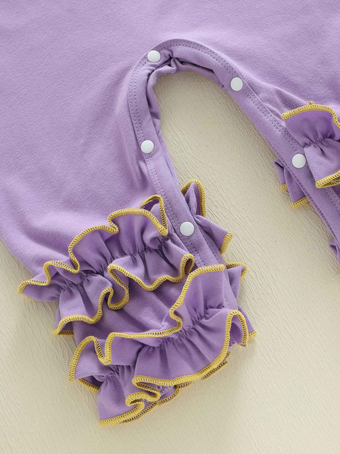 Suefunskry Baby Girl Mardi Gras Themed Romper Letter Crown Embroidery Long Sleeve Round Neck Jumpsuit with Bow Headband