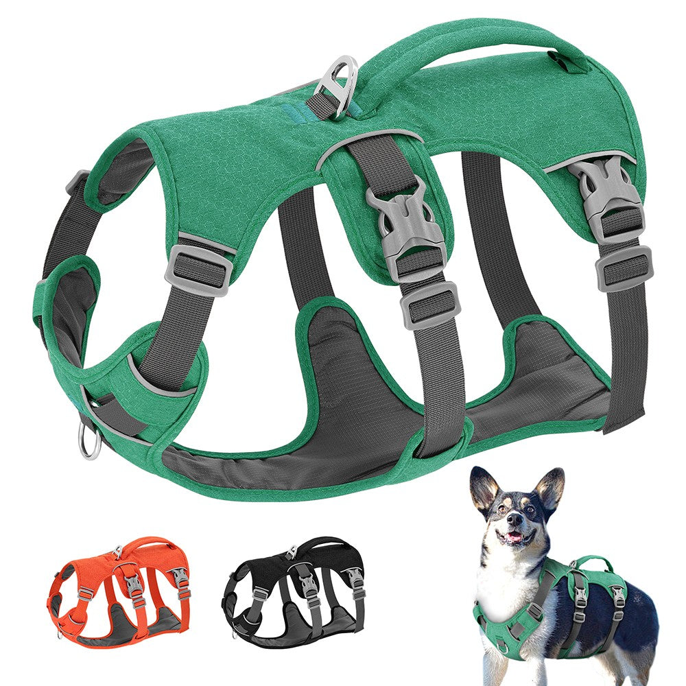 Coleira Peitoral de Nylon Anti-Fuga para Cães Colete Durável Reflexivo para Cães com Alça Ajustável para Cães Pequenos, Médios e Grandes, Pug