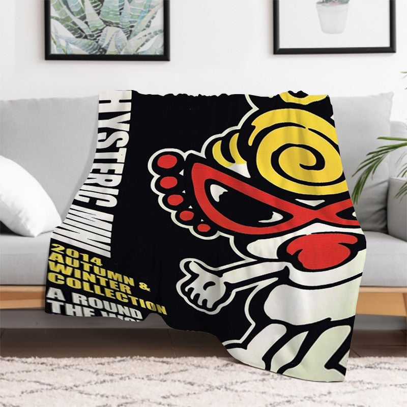 Japan Fashion Hysteric Mini Throw Downy Summer Blanket Fluffy Camping Chair Catnap Throws for Lounge Sofas Blankets Sofa Quilt