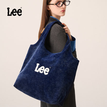 LEE Large Size Canvas Corduroy Women Travel Tote Bag Classic Simple Style Lady Daily Handbag Big Shopping Bags Back To School