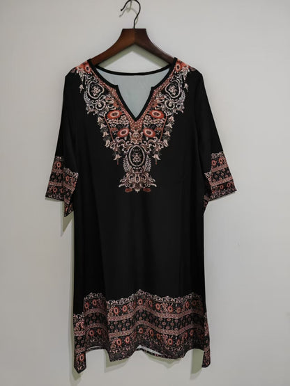 Women's Clothes Casual print Short Sleeve V-Neck Waist Cinched Dress summer vintage New Female Fashion Loose Mini Dresses 2025