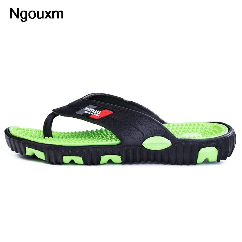 Ngouxm Summer Big Size Youth Slippers Men Massage Non-Slip Cool Outside Flip Flops Breathable Thick-Soled Toe Sandals