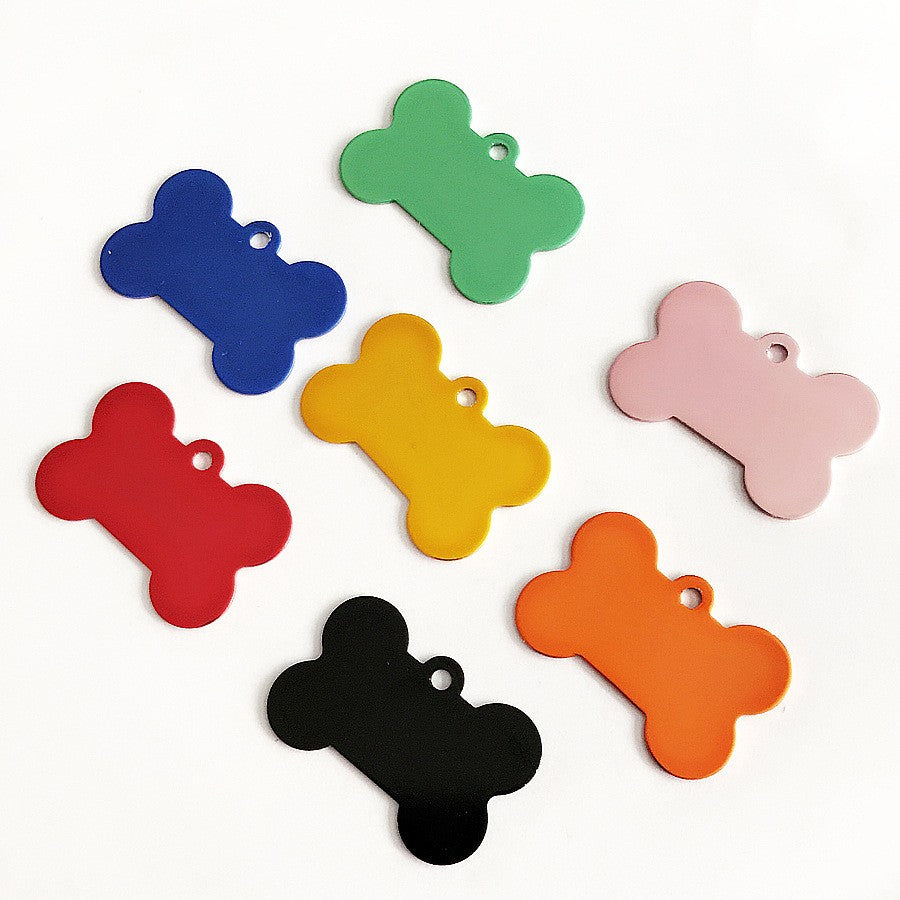 Aluminum Alloy Pet ID Tags 10Pcs Bone Shaped Blank Engraved Dog Cat Name Phone Number Identification Card Tags