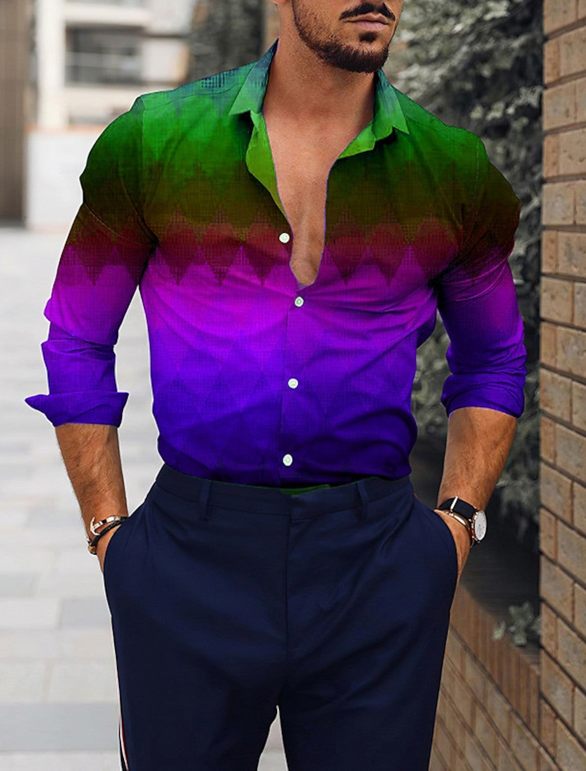 Jesus Business Casual Men's Formal Shirt Button Shirt Long Sleeve Business Daily Autumn Spring Summer 3D Shirt Collar Button