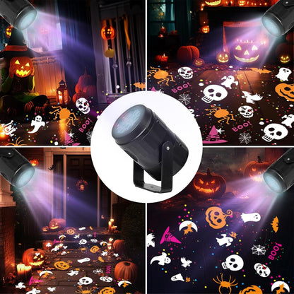Pumpkin/Snowflake Projector Lights Outdoor/Indoor USB Rotating Pumpkin Ghost Ambient Light Halloween Christmas Festive Decor