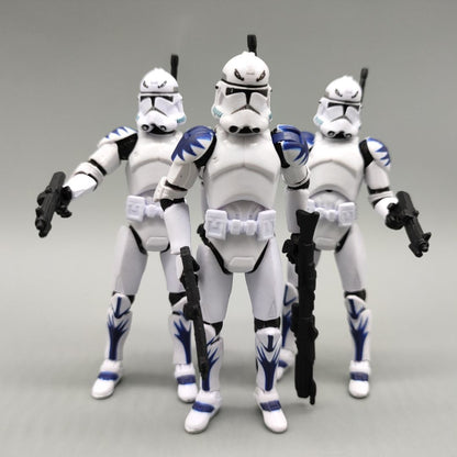 Lote de 3 Bonecos Soltos Star Wars Elite Force 501st 442nd Shadow Utapau Gree Shock Battalion Trooper 3.75" Coleção