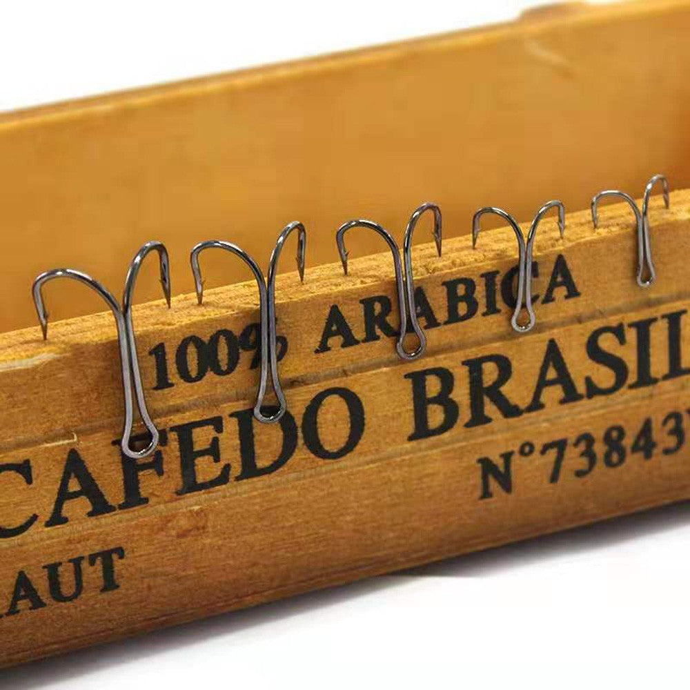 10 pçs/lote Anzol Duplo de Haste Longa Anzóis de Pesca para Atar Mosca Anzol Duplo Anti-ervas Daninhas para Isca Macia Jig Robalo Carpa Acessórios de Pesca