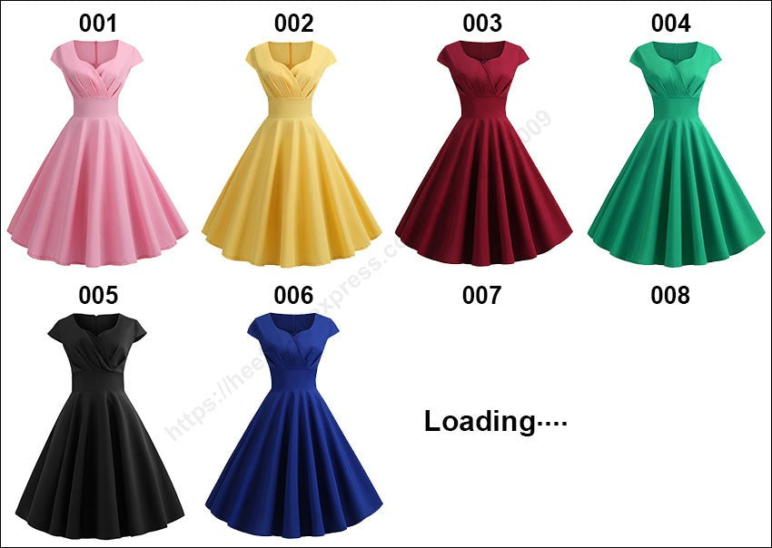 Summer Dress Women Hepburn Vintage Rockabilly Pin Up Dress Robe Femme Casual Ret