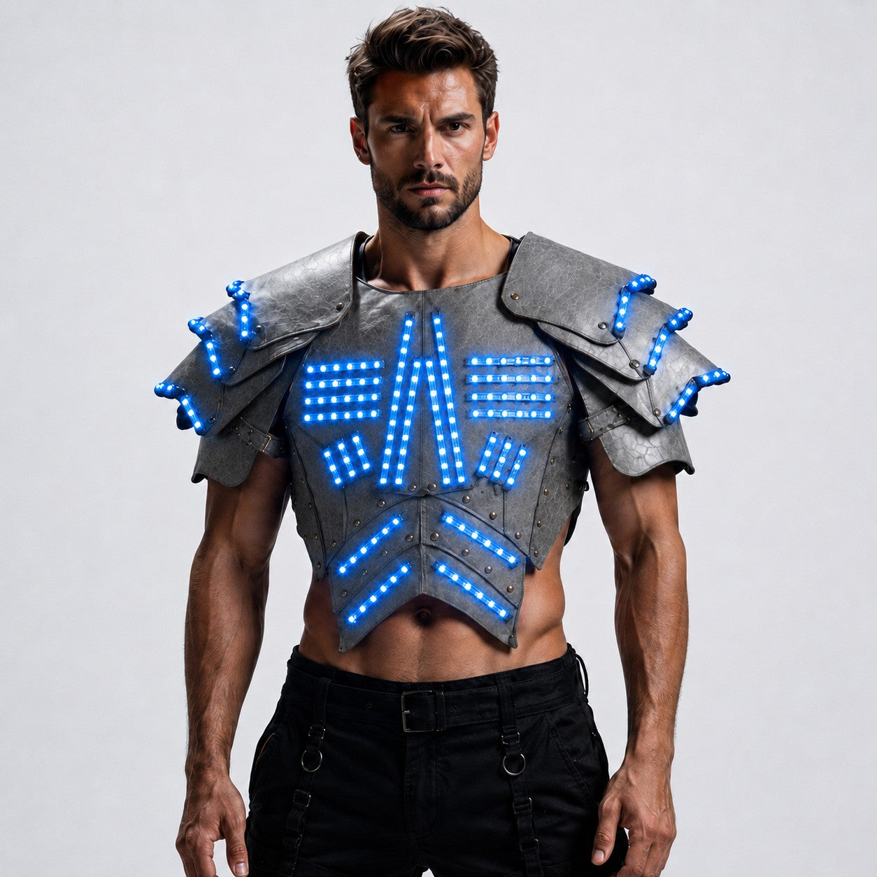 Cyber LED Glow Armor Cape – Illuminated Cosplay & Club Wear