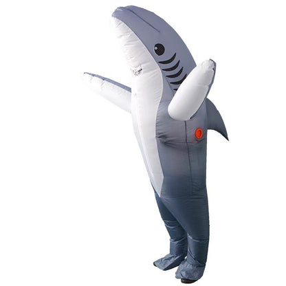 Cute and unique standing shark design inflatable costume Halloween and Christmas inflatable costume props