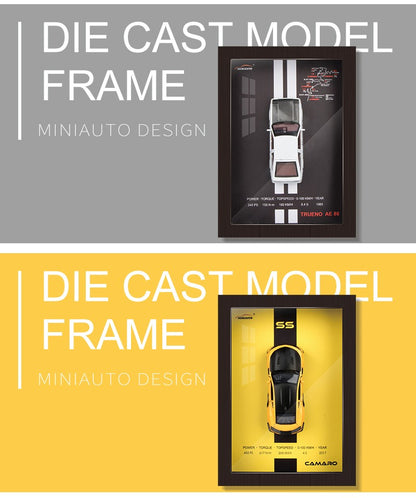 1/32 Versão Porta-retrato Liga de Metal Modelo de Carro Esportivo Simulação Carro de Corrida 3D Pintura de Parede Coleção Presentes Infantis Decoração