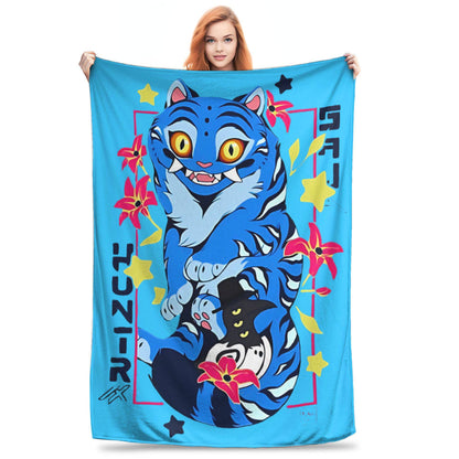 Huntrix Zoey Rumi Mira Blanket Cover Flannel KPop Demon Hunters Lightweight Throw Blankets for Outdoor Travel Bed Rug