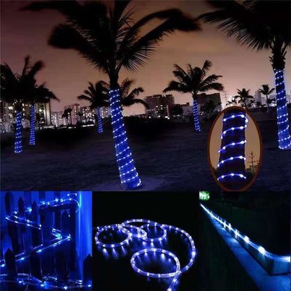 LED Solar Strip Rope Tube Fairy Light Solar Powered Garland String Light Christmas Decor for Outdoor Garden Lawn Tree Yard Fence
