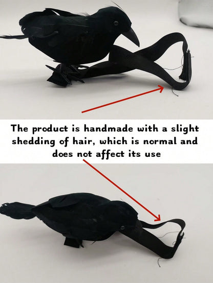 Halloween Realistic Crow Statue Shoulder Strap Style for Halloween Party Indoor Outdoor House Garden Decoration Christmas Party