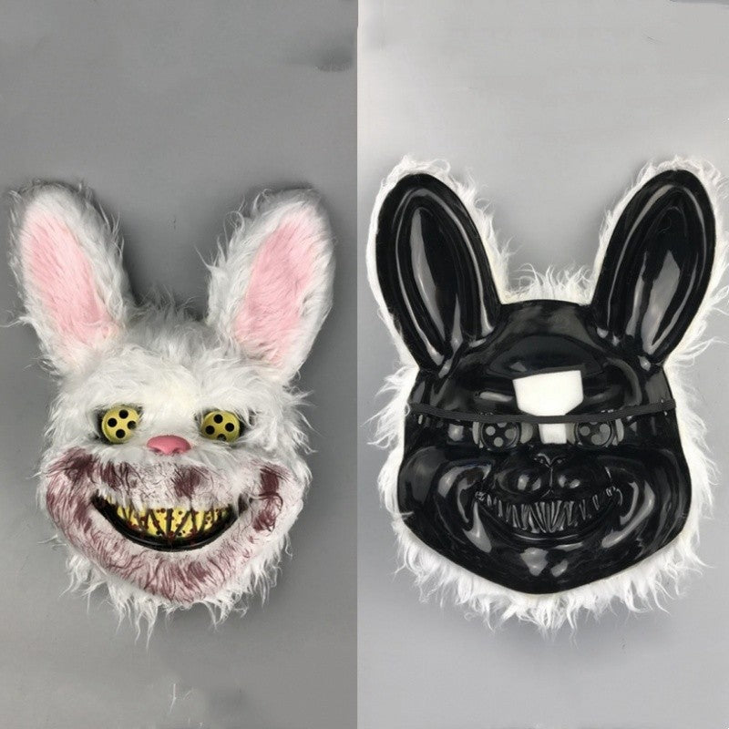 ? Halloween Party Cosplay Scary Bloody Bear Rabbit Mask Make-up Animal Plush Face Mask Props Headcover Masquerade Carnival Mask