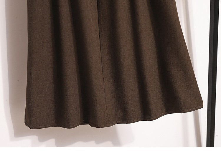 2025 Plus Size Skirts for Women Autumn Elegant Solid Women's Wrap Umbrella Skirts Korean High Waisted Suit Pleated Skirt