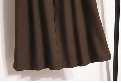 2025 Plus Size Skirts for Women Autumn Elegant Solid Women's Wrap Umbrella Skirts Korean High Waisted Suit Pleated Skirt