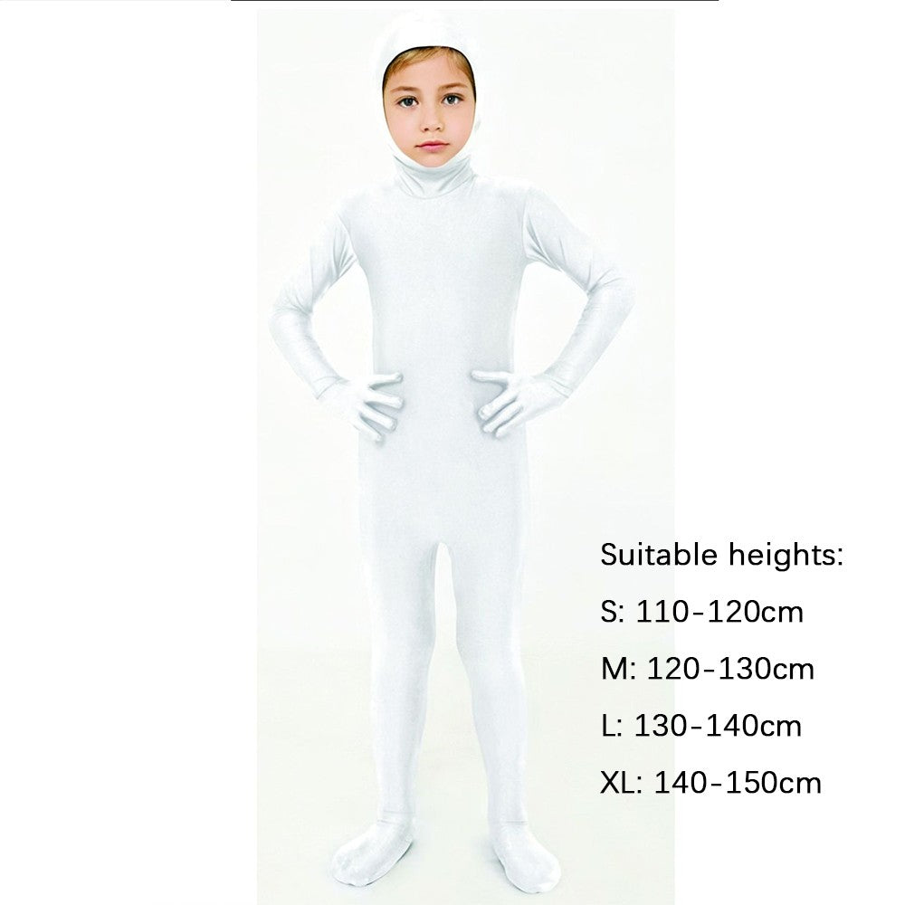 Kids Zentai Invisible Jumpsuit Cosplay Costume Bodysuits Halloween Carnival Skin Tight Suit Spandex Stretch Disappearing