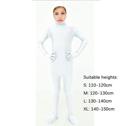 Kids Zentai Invisible Jumpsuit Cosplay Costume Bodysuits Halloween Carnival Skin Tight Suit Spandex Stretch Disappearing