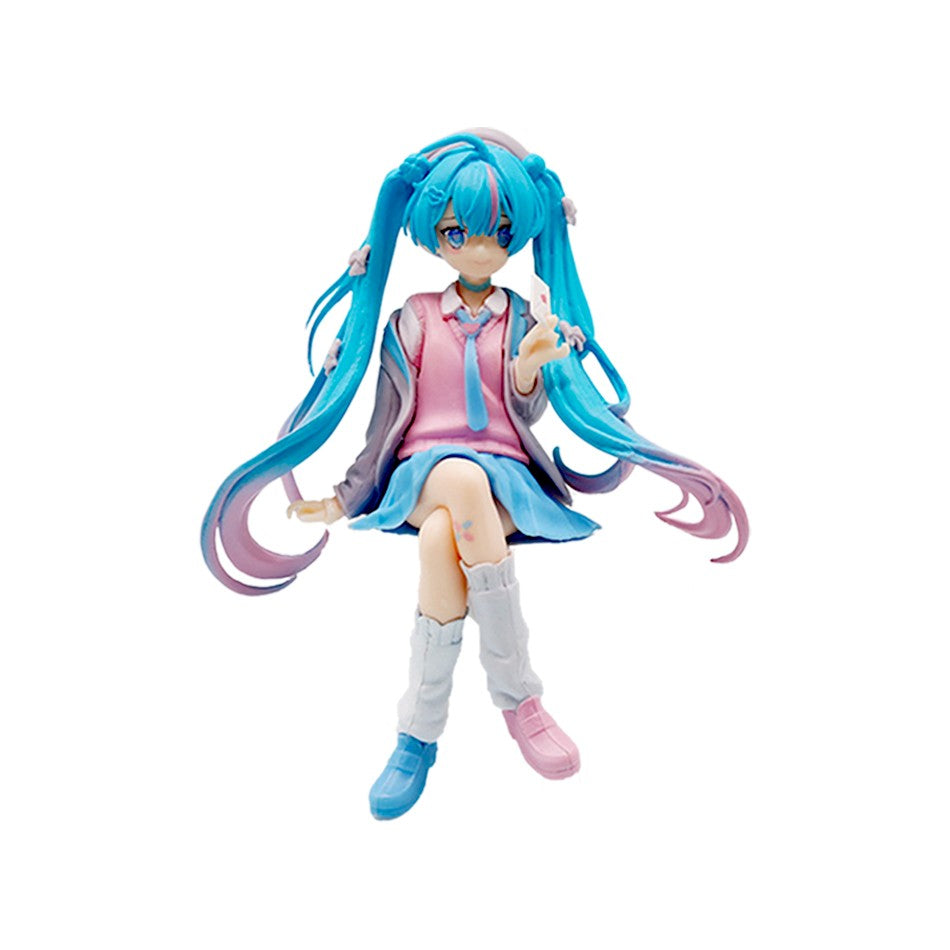 Animação Anime Linda Garota Hatsune Miku Artesanal Diabo Hatsune Miku Orelha de Gato Hatsune Miku Fofa Artesanal Modelo de PVC Decorações
