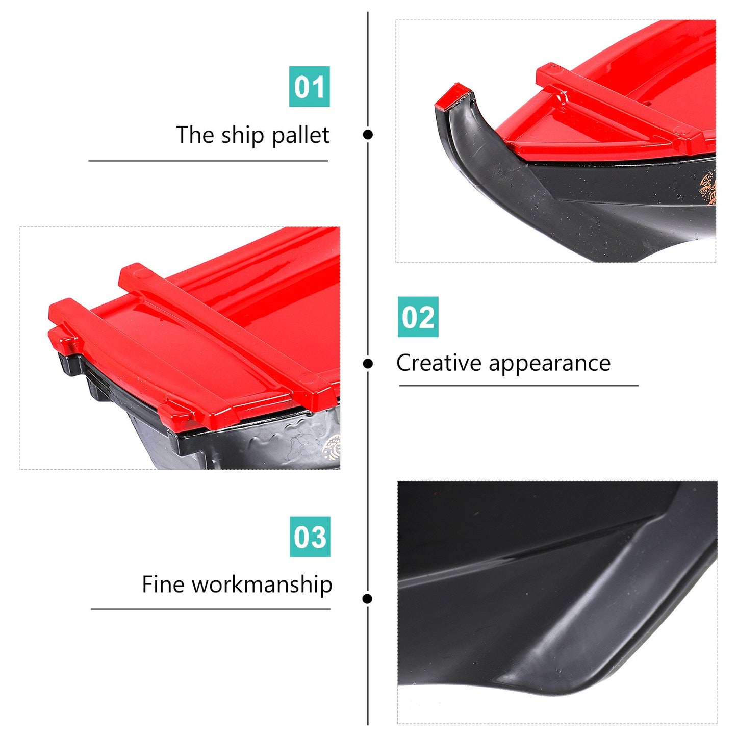 1Pcs Sushi Boat Plate Plastic Display Tray Sushi Serving Tray Sashimi Plate Seafood Serving Decorative Tableware